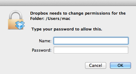 mac username for dropbox link programmatically